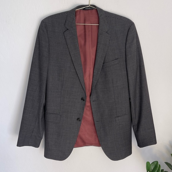 HUGO BOSS The James 2 Gingham Sports Coat/Suit Jacket Size 44L